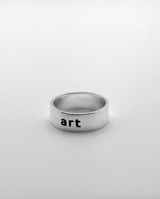 Silver Ring 6mm Engraved "art"