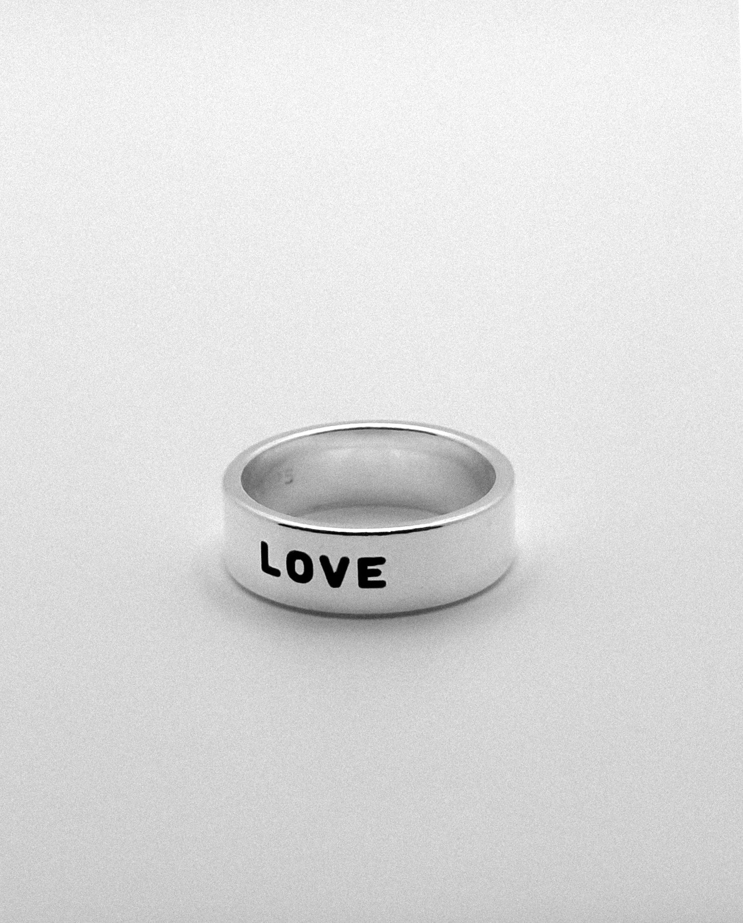Silver Ring 6mm Engraved "LOVE"